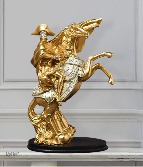 Statue Napoléon dorée à cheval 28 cm en décoration