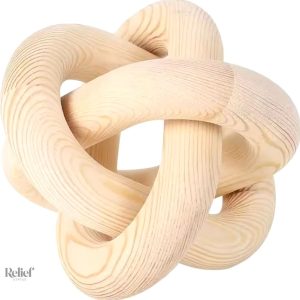 Sculpture en bois au design nordique, 15 cm de hauteur