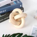 Statue décorative en bois, motif noeud, style scandinave