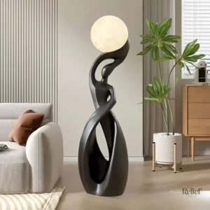 Statue abstraite nordique noire de 82 cm