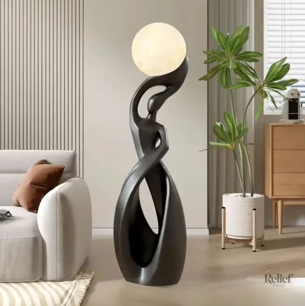 statue-nordique-abstraite-noir-82-cm-1 Statue abstraite nordique noire de 82 cm