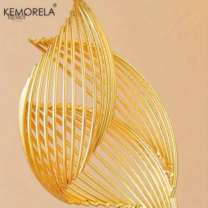 Décoration contemporaine en céramique, statue dorée 28 cm