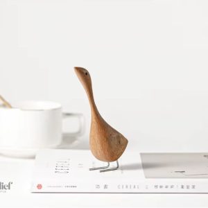 Statue d'oie en bois nordique, 13 cm, décoration intérieure