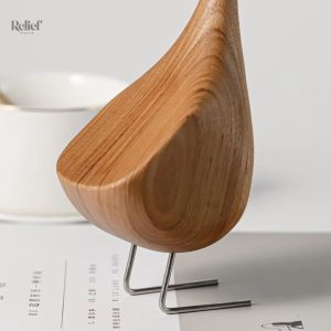 Décor en bois, statue oie, élément de style nordique
