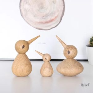 Décoration oiseau en bois, 10 cm, design nordique élégant
