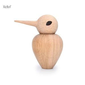 Statue oiseau en bois nordique 12 cm