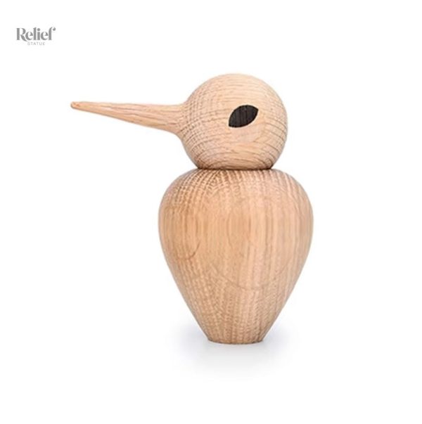 Statue oiseau en bois nordique 12 cm