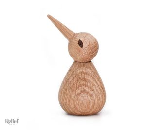Statue oiseau en bois style nordique, 8 cm de hauteur