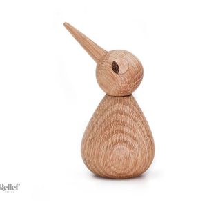 Statue oiseau en bois style nordique, 8 cm de hauteur