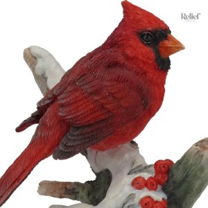 Statue oiseau cardinal en résine, 20 cm de haut