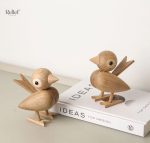 Oiseau en bois 12 cm, design scandinave