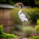 Statue oiseau décorative pour jardin 88 cm en extérieur