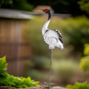 Statue oiseau décorative pour jardin 88 cm en extérieur