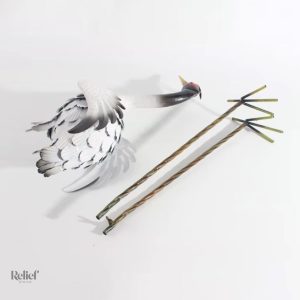Oiseau de jardin en matériaux durables, 88 cm de hauteur