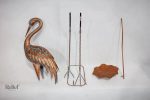 Oiseau décoratif en métal, grue de 106 cm