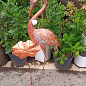 Grue en métal décorative 106 cm pour jardin