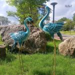 Oiseau grue en métal, idéal pour jardin ou terrasse
