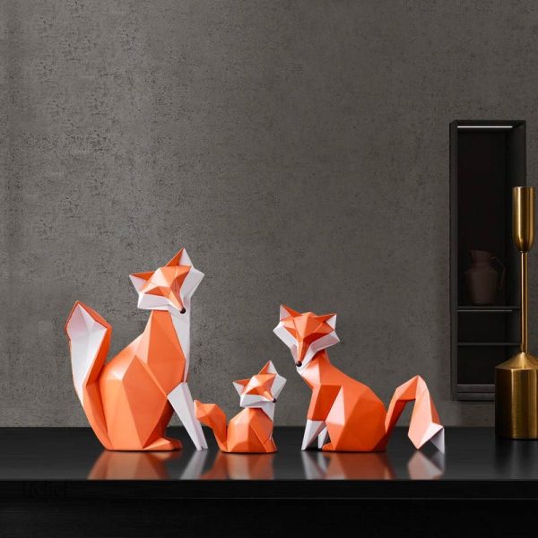 Figurine en origami représentant un renard, accent décoratif