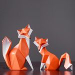 Art de la pliage, statue renard, touche créative pour votre espace