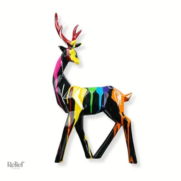 statue-origami-resine-1 Statue origami cerf en daim décorative