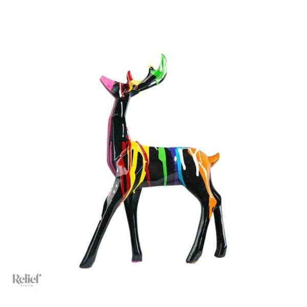 Statue cerf en daim, objet d'art minimaliste