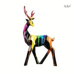 Daim origami, sculpture de cerf pour décoration intérieure