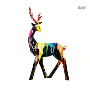 Daim origami, sculpture de cerf pour décoration intérieure
