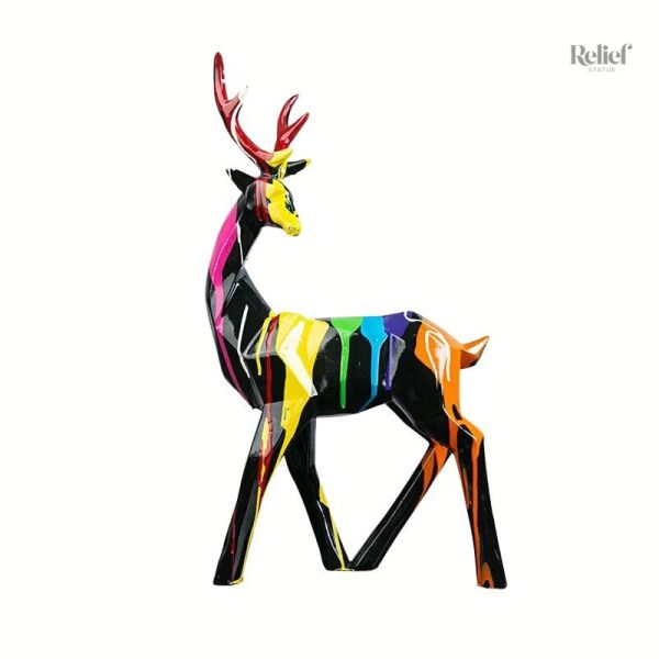 Daim origami, sculpture de cerf pour décoration intérieure