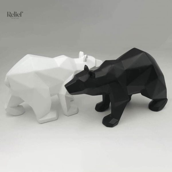 Ours en origami, sculpture moderne pour intérieur