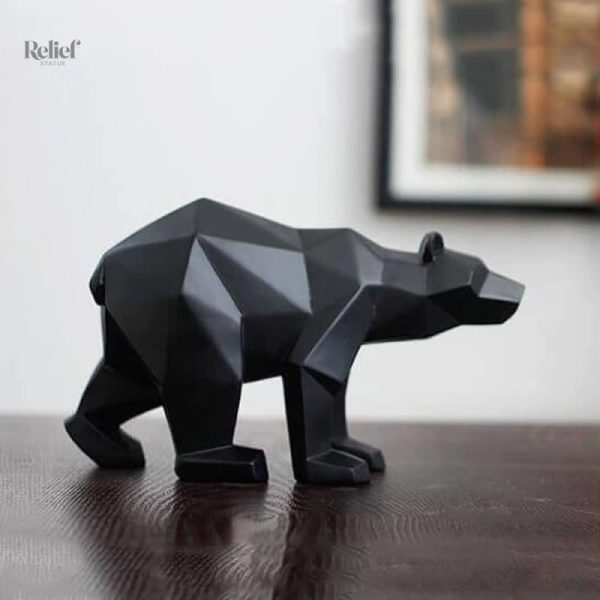 Ours stylisé en origami, art contemporain minimaliste