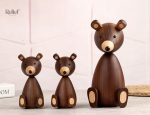 Ours décoratif en bois, style nordique, 12 cm