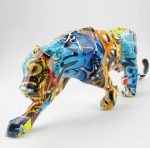 Statue en résine de panthère artistique, 14 cm