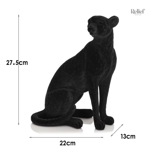 Figurine panthère noire, œuvre d'art animalière