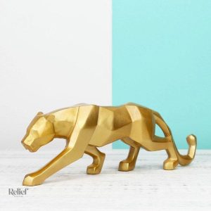 Élégante statue panthère en art origami
