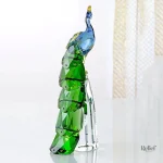 Sculpture design paon en cristal pour décoration intérieure