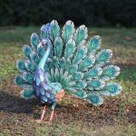Art animalier en métal, statue de paon pour la décoration intérieure