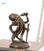 Statue pieuvre steampunk 18 cm en métal décoratif