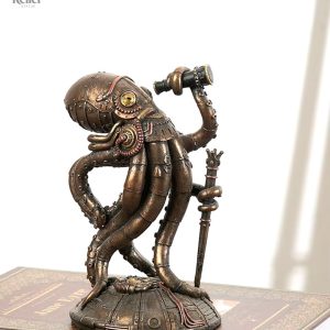 Statue pieuvre steampunk 18 cm en métal décoratif