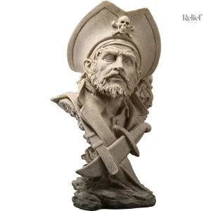 Figure de pirate, sculpture unique, décoration nautique originale