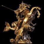 Cheval de Poséidon 28 cm, art classique inspiré de la mythologie