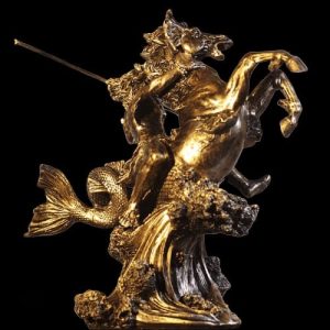 Cheval de Poséidon 28 cm, art classique inspiré de la mythologie