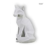 Renard en origami, pièce d'art moderne minimaliste