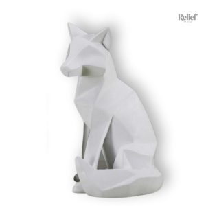 Renard en origami, pièce d'art moderne minimaliste