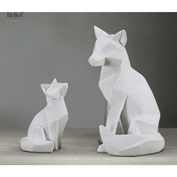 Statue en origami de fox, design élégant et contemporain