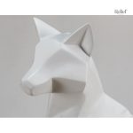 Figurine renard en papier, style origami unique