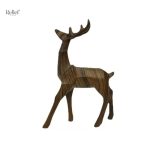 Sculpture en bois, renne origami élégant, 24 cm