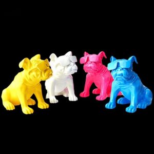 Statue de Bouledogue en position assise