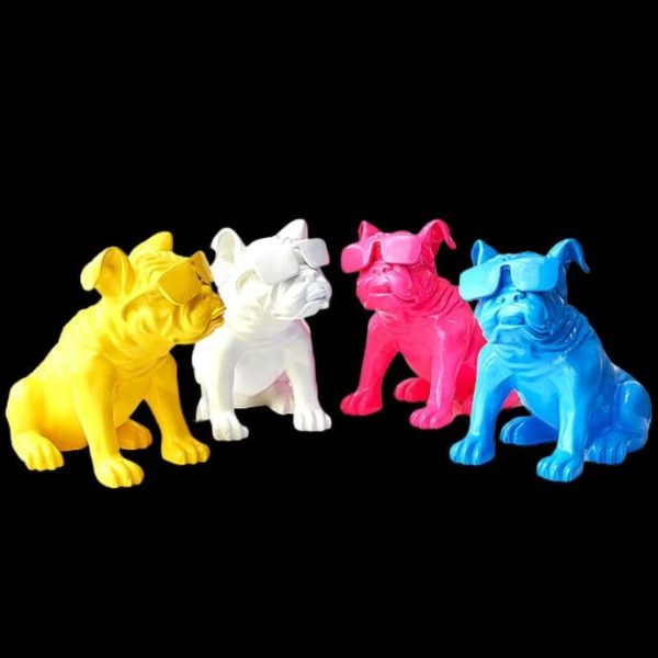 Statue de Bouledogue en position assise
