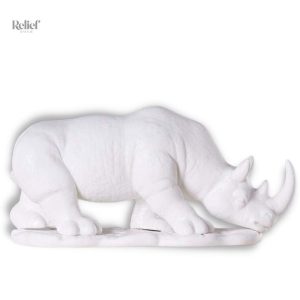 Statue de rhinocéros blanc en décoration animale