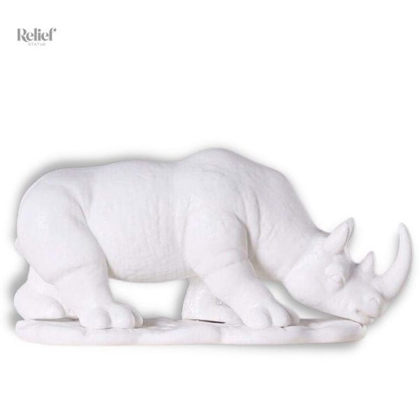 statue-rhinoceros-blanc-1 Statue de rhinocéros blanc en décoration animale